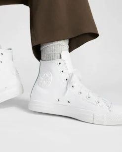 Converse Modelli Alti|Chuck Taylor All Star<Chuck Taylor All Star Mono Leather Bianco monocromo