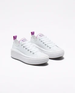 Converse Ragazzi (Età 8-12 Anni)|Ragazza<Chuck Taylor All Star Move Platform Canvas Bianco/Pixel Purple/Bianco