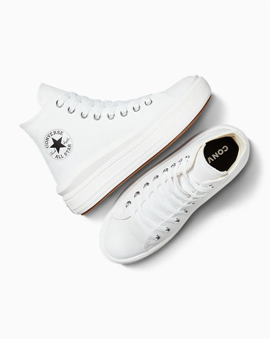 Converse Modelli Alti|Modelli Con Platform<Chuck Taylor All Star Move Bianco/Avorio naturale/Nero