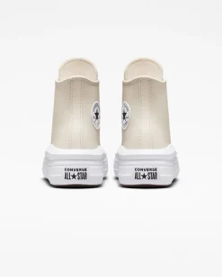 Converse Ragazza|Stivali<Chuck Taylor All Star Move Platform Coated Leather Sabbia del deserto/Nero/Bianco