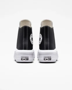 Converse Modelli Alti|Modelli Con Platform<Chuck Taylor All Star Move Platform Foundational Leather Nero/Bianco/Bianco