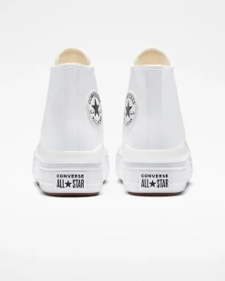 Converse Modelli Alti<Chuck Taylor All Star Move Platform Foundational Leather Bianco/Nero/Bianco