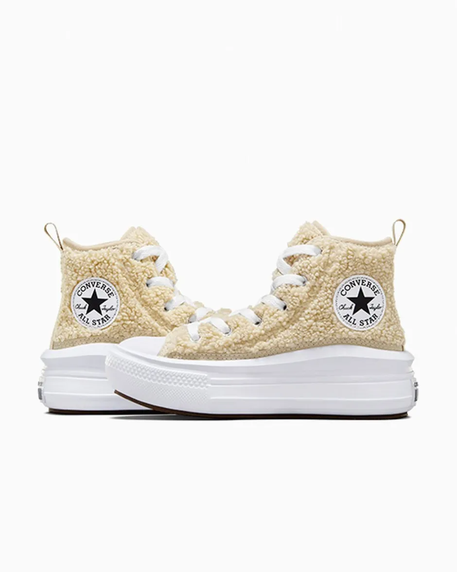 Converse Stivali<Chuck Taylor All Star Move Platform Sherpa Beach Stone/Bianco/Nero