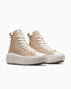 Converse Ragazza<Chuck Taylor All Star Move Leather Grigio caldo/Egret/Grigio caldo