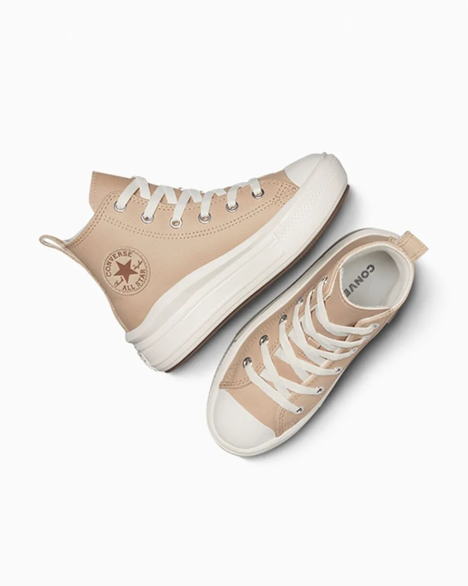 Converse Ragazza<Chuck Taylor All Star Move Leather Grigio caldo/Egret/Grigio caldo