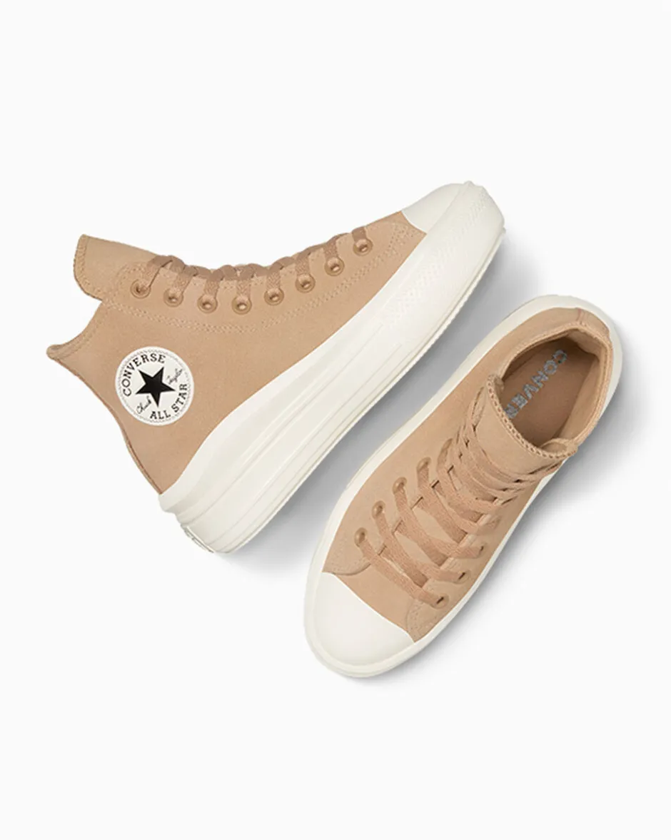 Converse Modelli Alti|Modelli Con Platform<Chuck Taylor All Star Move Platform Colorful Suede Rum al caffè/Egret/Nero