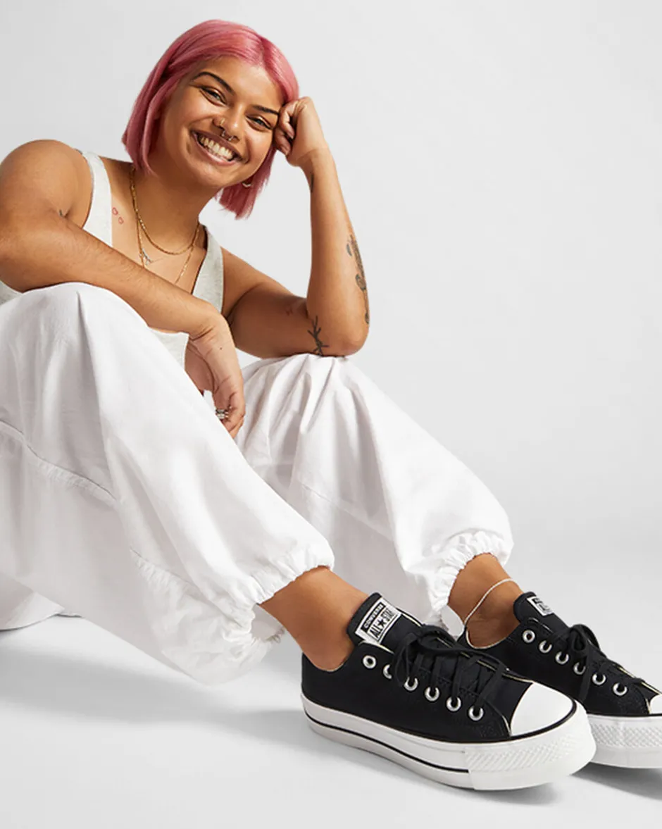 Converse Modelli Bassi|Modelli Con Platform<Chuck Taylor All Star Platform Canvas Nero/Bianco/Bianco