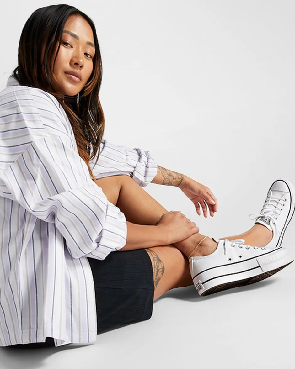 Converse Modelli Bassi|Modelli Con Platform<Chuck Taylor All Star Platform Canvas Bianco/Nero/Bianco