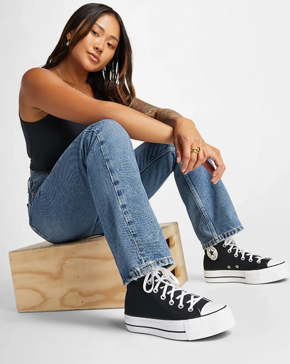 Converse Modelli Alti|Chuck Taylor All Star<Chuck Taylor All Star Platform Nero/Bianco/Bianco