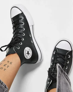 Converse Modelli Alti|Modelli Bassi<Chuck Taylor All Star Platform Leather green envy