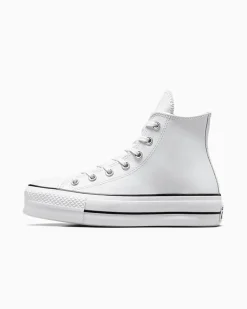 Converse Modelli Alti|Modelli Con Platform<Chuck Taylor All Star Platform Leather Bianco/Nero/Bianco