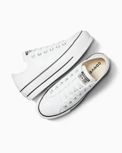 Converse Modelli Bassi|Modelli Con Platform<Chuck Taylor All Star Platform Clean Leather Bianco/Nero/Bianco