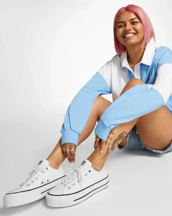 Converse Modelli Bassi|Modelli Con Platform<Chuck Taylor All Star Platform Clean Leather Bianco/Nero/Bianco