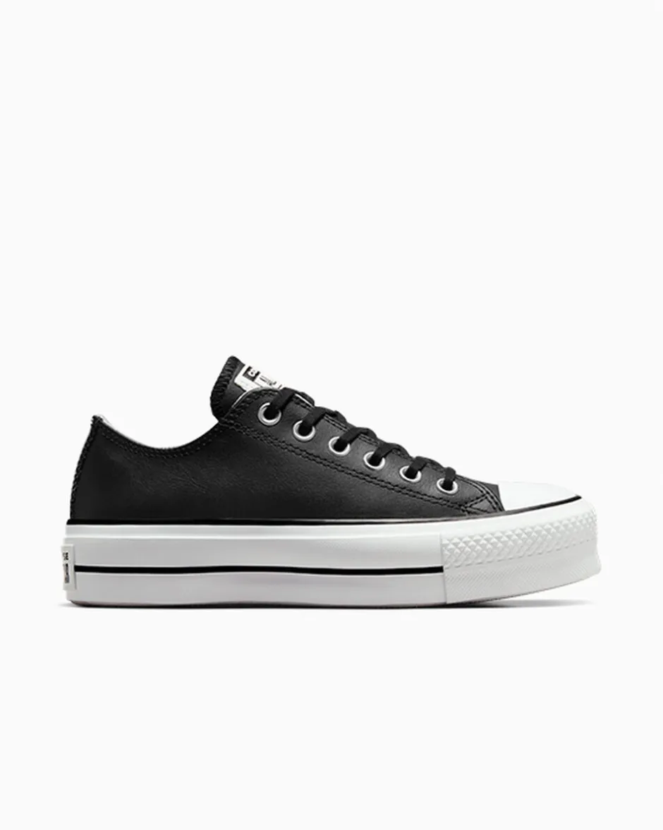 Converse Modelli Con Platform|Modelli Bassi<Chuck Taylor All Star Platform Clean Leather Nero/Nero/Bianco