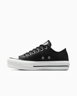 Converse Modelli Con Platform|Modelli Bassi<Chuck Taylor All Star Platform Clean Leather Nero/Nero/Bianco