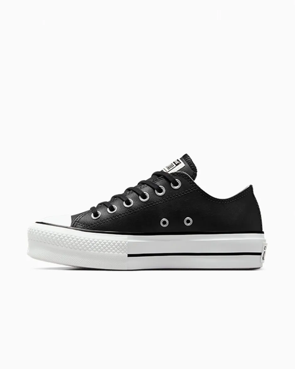 Converse Modelli Con Platform|Modelli Bassi<Chuck Taylor All Star Platform Clean Leather Nero/Nero/Bianco