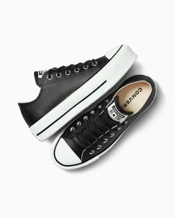 Converse Modelli Con Platform|Modelli Bassi<Chuck Taylor All Star Platform Clean Leather Nero/Nero/Bianco