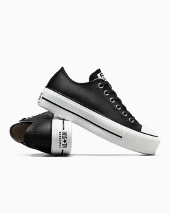 Converse Modelli Con Platform|Modelli Bassi<Chuck Taylor All Star Platform Clean Leather Nero/Nero/Bianco
