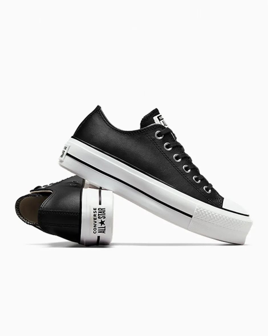 Converse Modelli Con Platform|Modelli Bassi<Chuck Taylor All Star Platform Clean Leather Nero/Nero/Bianco