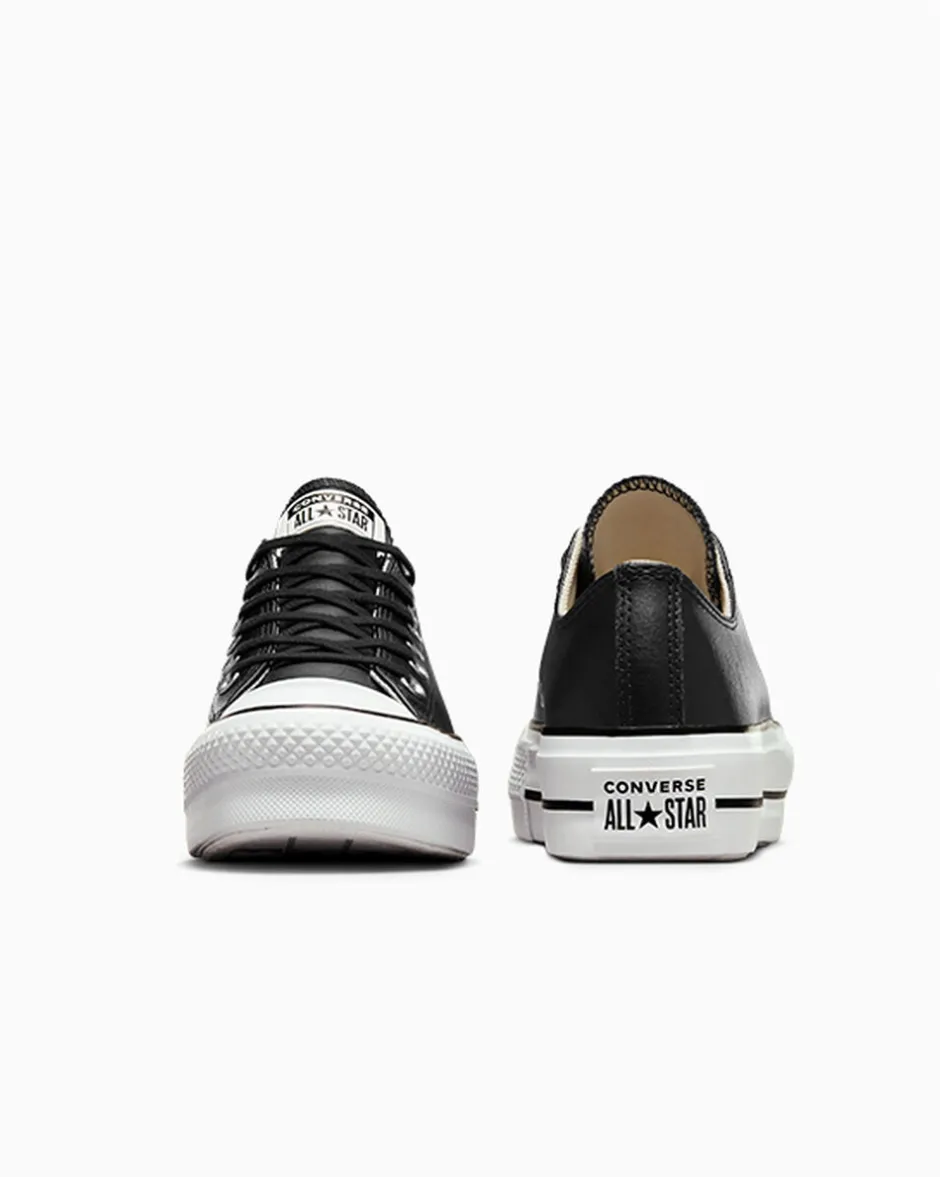 Converse Modelli Con Platform|Modelli Bassi<Chuck Taylor All Star Platform Clean Leather Nero/Nero/Bianco