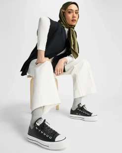 Converse Modelli Con Platform|Modelli Bassi<Chuck Taylor All Star Platform Clean Leather Nero/Nero/Bianco