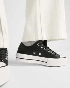 Converse Modelli Con Platform|Modelli Bassi<Chuck Taylor All Star Platform Clean Leather Nero/Nero/Bianco