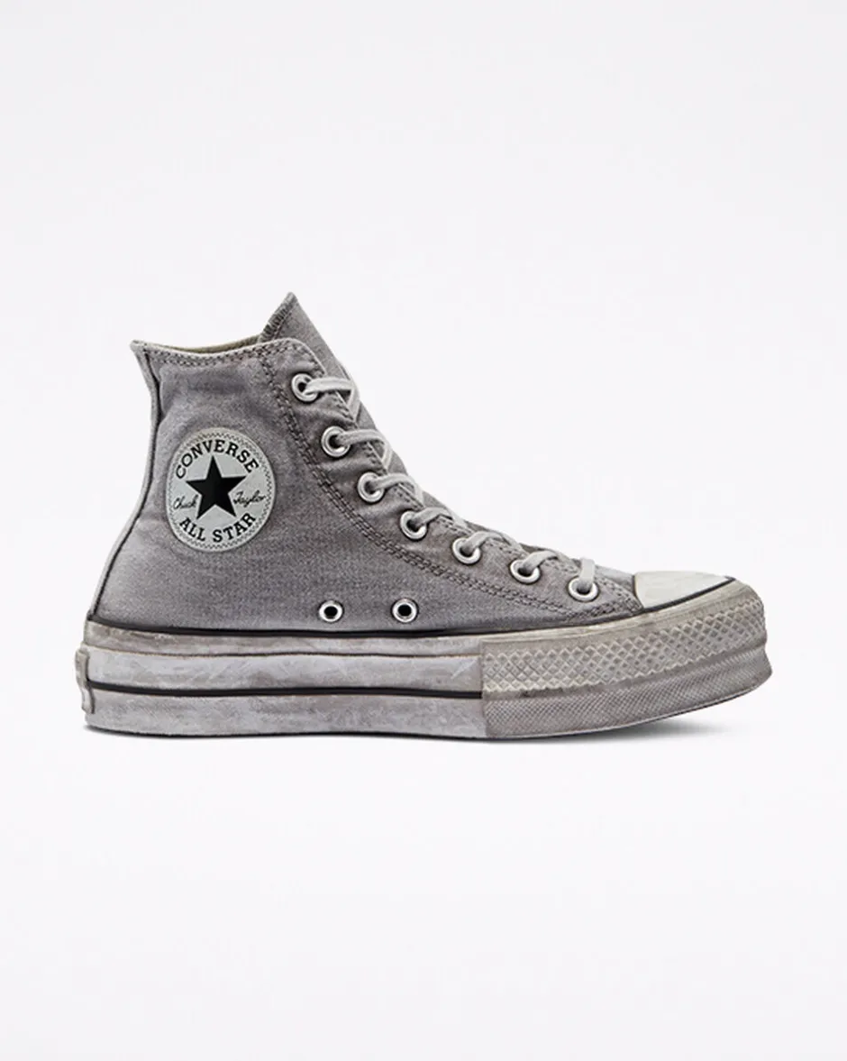 Converse Modelli Alti|Modelli Con Platform<Chuck Taylor All Star Platform Smoked Canvas Grigio/Grigio/Bianco