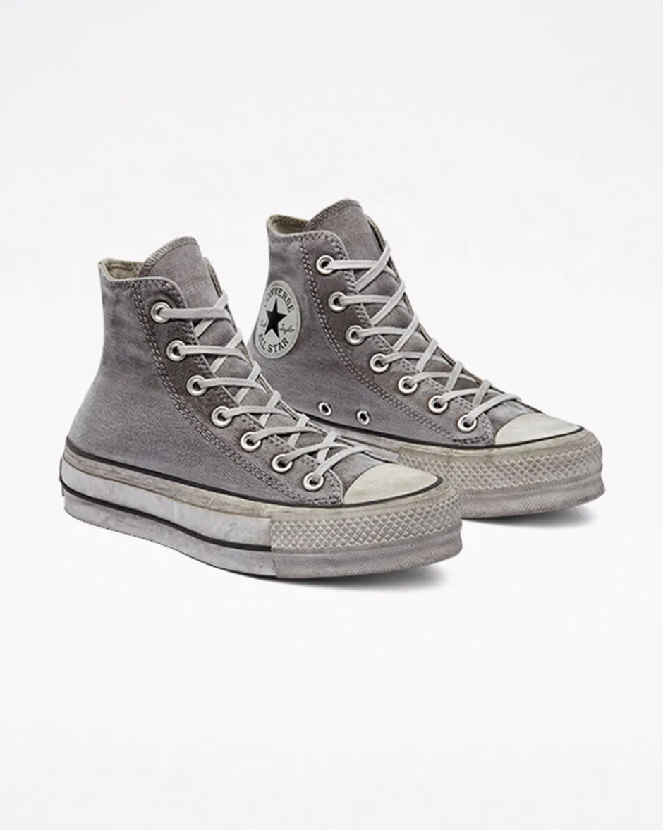 Converse Modelli Alti|Modelli Con Platform<Chuck Taylor All Star Platform Smoked Canvas Grigio/Grigio/Bianco