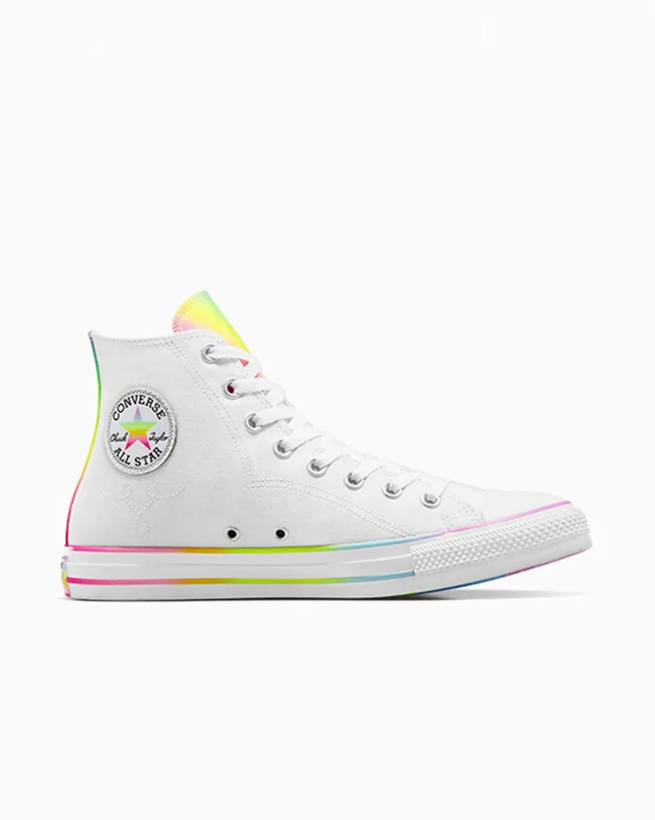 Converse Modelli Alti|Modelli Alti<Chuck Taylor All Star Pride Bianco/Bianco/Fucsia caos