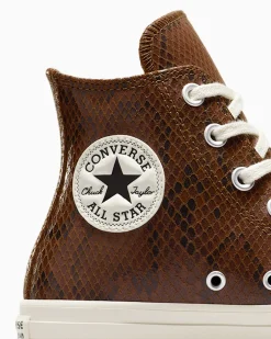 Converse Modelli Alti|Chuck Taylor All Star<Chuck Taylor All Star Snakeskin Print Whisky scuro/Egret/Nero