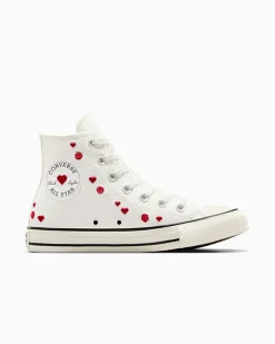Converse Modelli Alti<Chuck Taylor All Star Valentine's Day Bianco vintage/Rosso/Egret