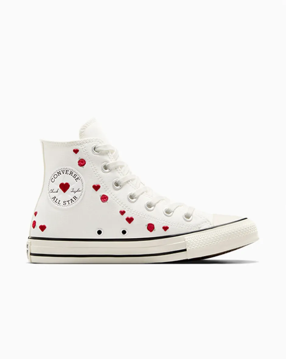 Converse Modelli Alti<Chuck Taylor All Star Valentine's Day Bianco vintage/Rosso/Egret