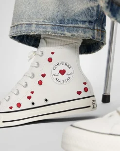 Converse Modelli Alti<Chuck Taylor All Star Valentine's Day Bianco vintage/Rosso/Egret