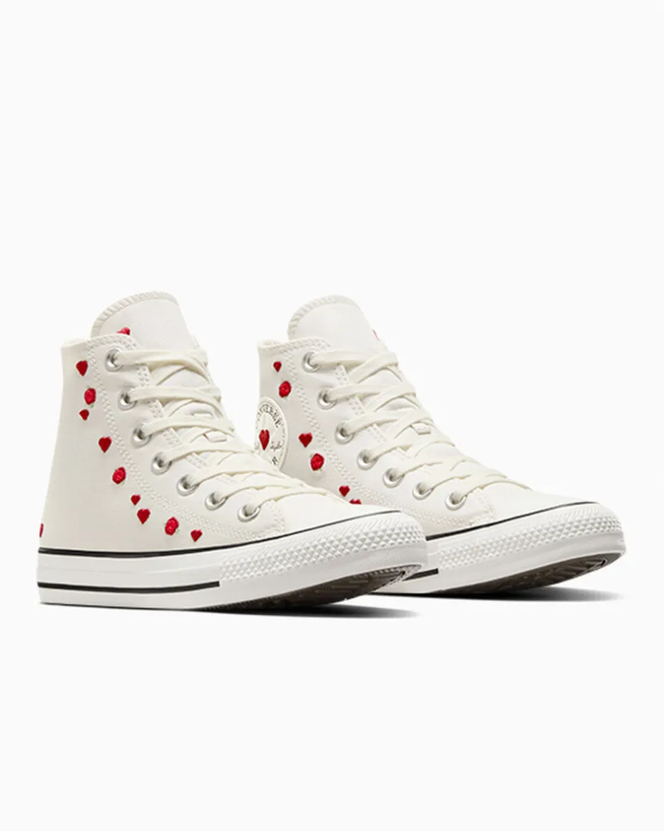 Converse Modelli Alti<Chuck Taylor All Star Valentine's Day Bianco vintage/Rosso/Egret
