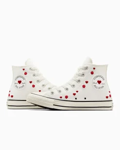 Converse Modelli Alti<Chuck Taylor All Star Valentine's Day Bianco vintage/Rosso/Egret