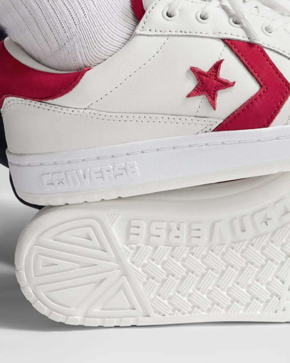 Converse Modelli Bassi<CONS Fastbreak Pro Leather and Nubuck Bianco vintage/Rosso/Bianco