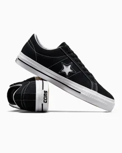 Converse One Star|One Star<CONS One Star Pro Suede Nero/Nero/Bianco