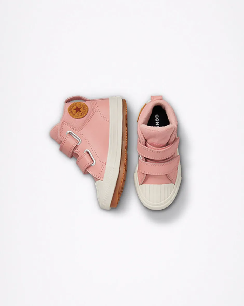 Converse Neonati E Bimbi Piccoli (Età 0-4 Anni)|Bambini (Età 4-8 Anni)<Color Leather Easy-On Chuck Taylor All Star Berkshire Boot Rosa ruggine/Rosa ruggine/Stucco beige