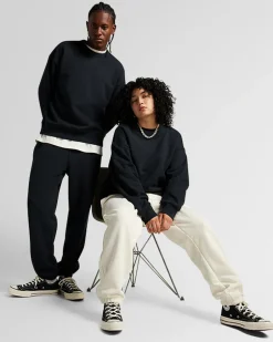 Converse Maglie E T-Shirt|Giacche E Felpe<Gold Standard Crew Sweatshirt Nero Converse