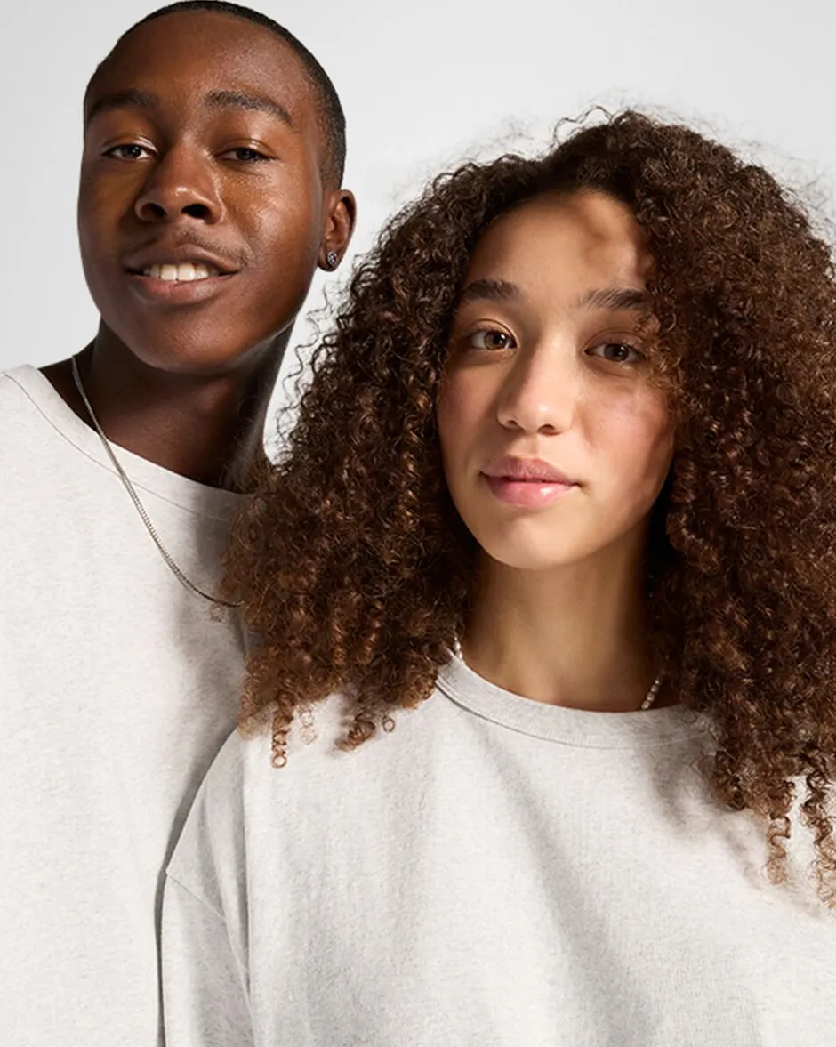 Converse Maglie E T-Shirt|Maglie E T-Shirt<Gold Standard Long Sleeve T-Shirt Grigio mélange rétro chiaro