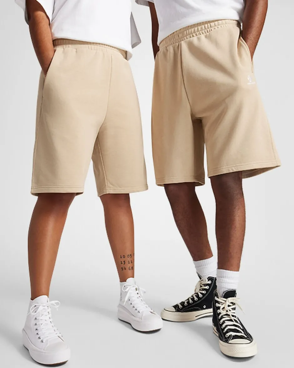Converse Pantaloni E Shorts<Go-To Embroidered Star Chevron Standard Fit Fleece Short Nutty Granola