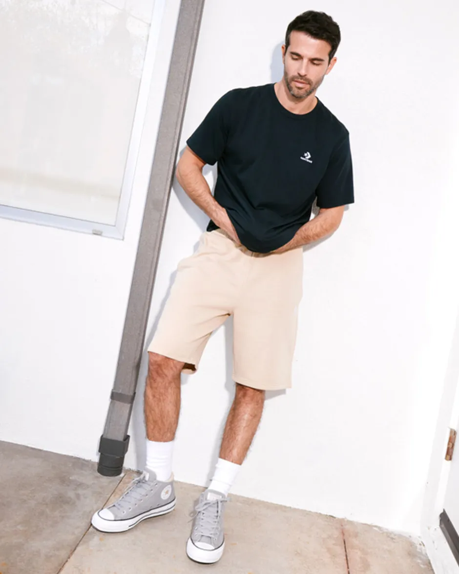 Converse Pantaloni E Shorts<Go-To Embroidered Star Chevron Standard Fit Fleece Short Nutty Granola