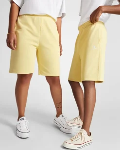 Converse Pantaloni E Shorts<Go-To Embroidered Star Chevron Standard Fit Fleece Short Bianco burro