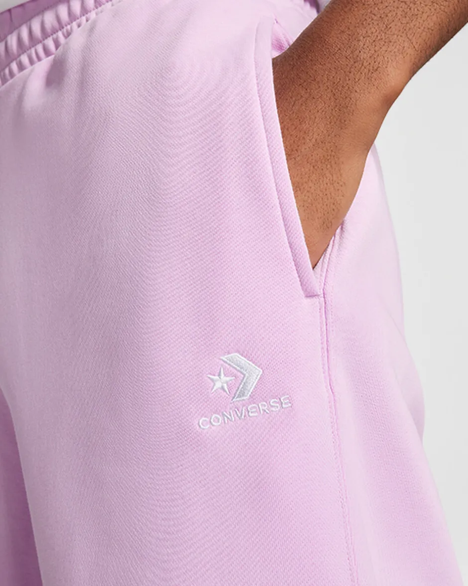 Converse Pantaloni E Shorts<Go-To Embroidered Star Chevron Standard Fit Fleece Short Lilla polvere di stelle