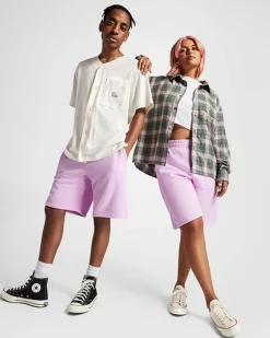 Converse Pantaloni E Shorts<Go-To Embroidered Star Chevron Standard Fit Fleece Short Lilla polvere di stelle