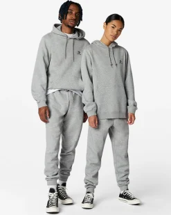 Converse Maglie E T-Shirt|Giacche E Felpe<Go-To Embroidered Star Chevron Standard Fit Fleece Hoodie Grigio vintage melange