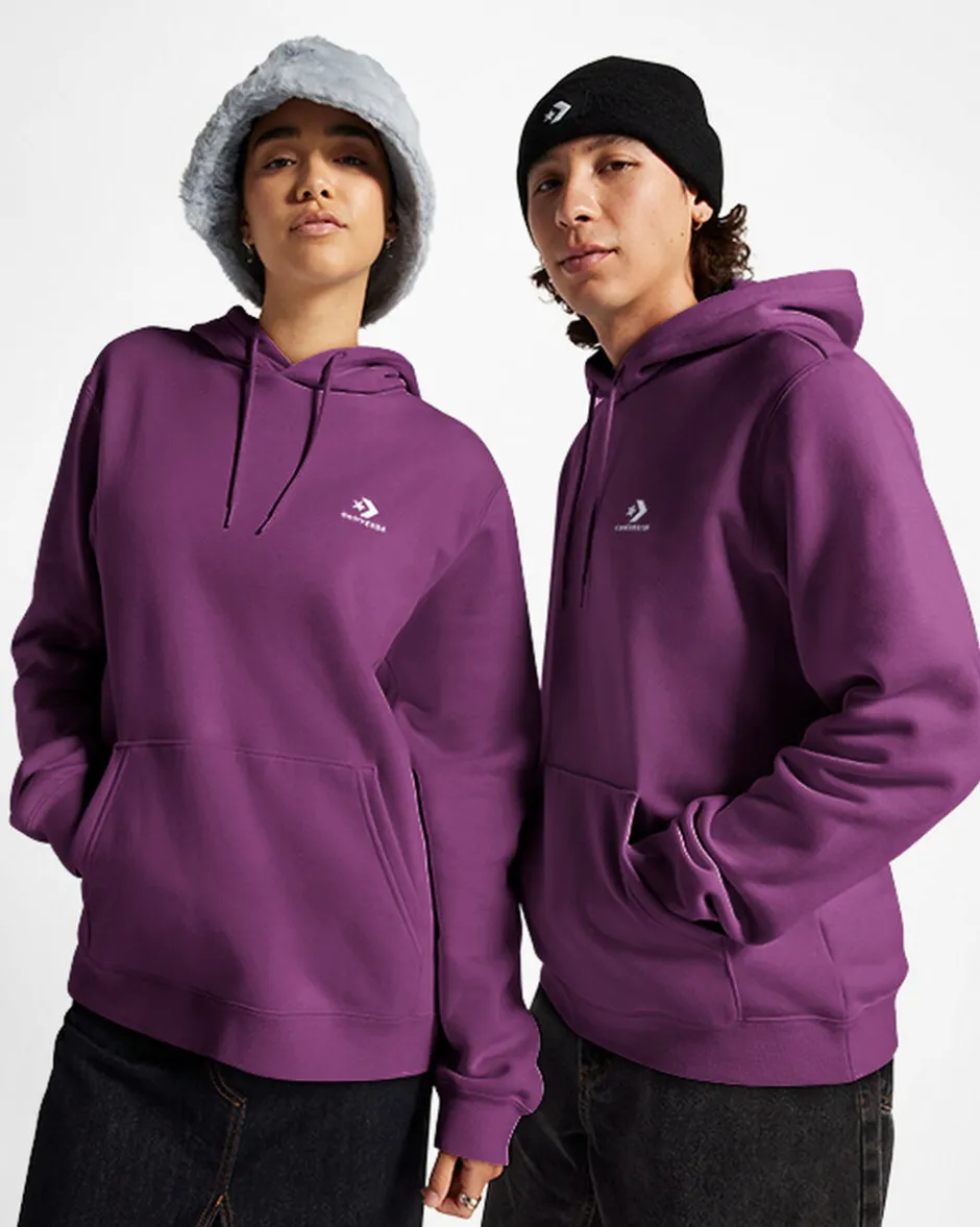 Converse Maglie E T-Shirt|Giacche E Felpe<Go-To Embroidered Star Chevron Standard Fit Fleece Hoodie Quantum Violet
