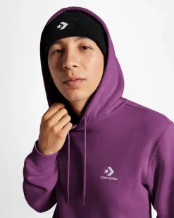 Converse Maglie E T-Shirt|Giacche E Felpe<Go-To Embroidered Star Chevron Standard Fit Fleece Hoodie Quantum Violet