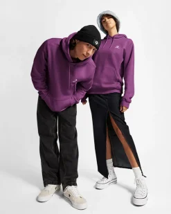 Converse Maglie E T-Shirt|Giacche E Felpe<Go-To Embroidered Star Chevron Standard Fit Fleece Hoodie Quantum Violet