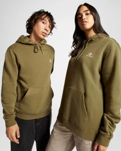 Converse Maglie E T-Shirt|Giacche E Felpe<Go-To Embroidered Star Chevron Standard Fit Fleece Hoodie Verde oliva vivace